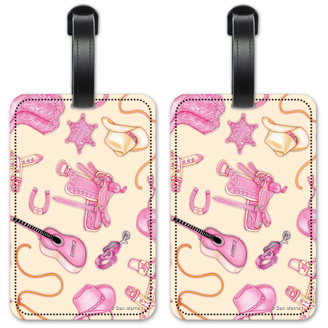 Cowgirl - Image by Dan Morris - Luggage ID Tags - Suitcase Identification Cards - Set of 2