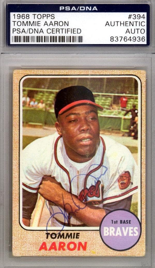 Tommie Aaron Autographed Signed 1968 Topps Card 394 Atlanta Braves
