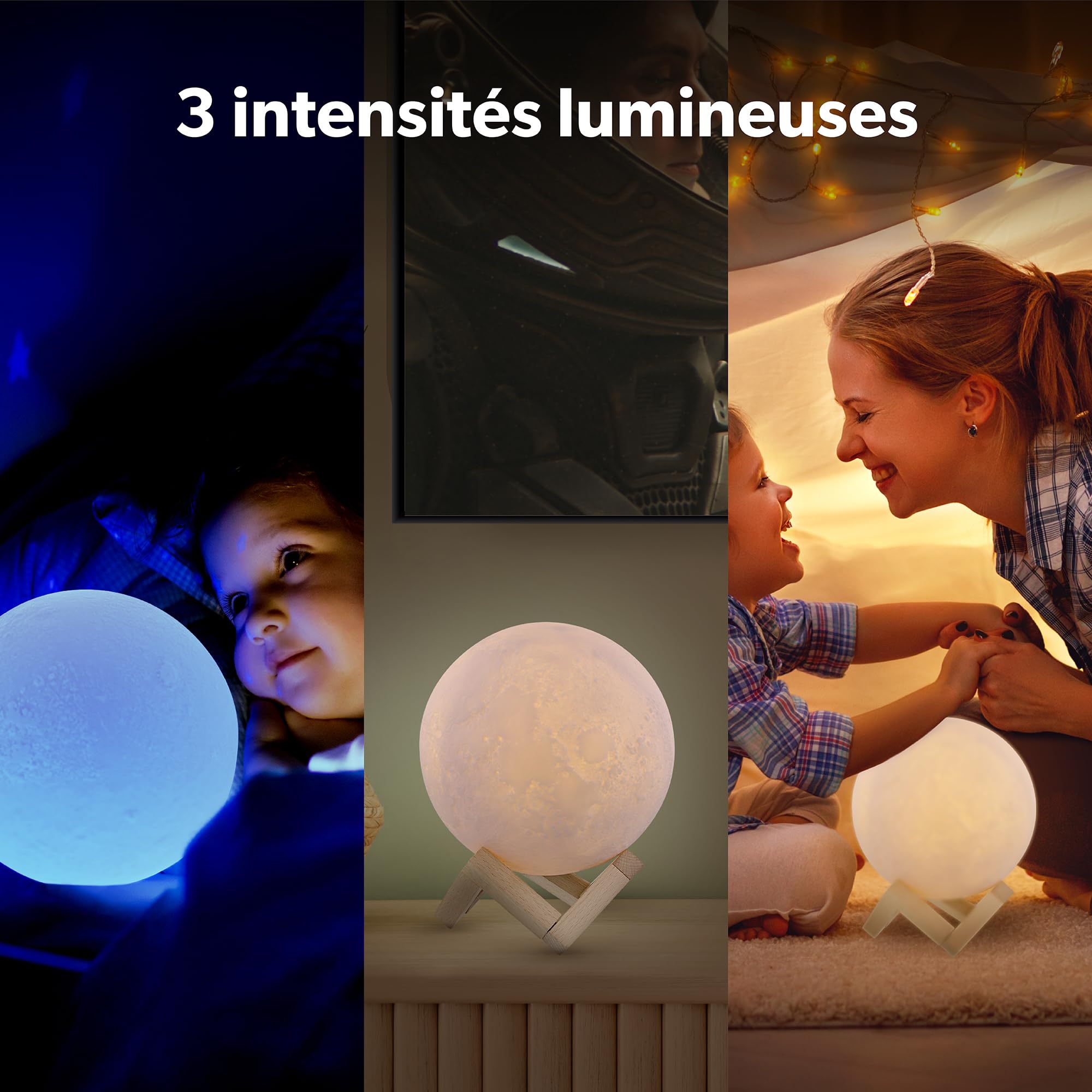 T'NB - Altoparlante Bluetooth luminoso con design Moon, leggero, compatibile con tutti gli smartphone - Multicolore