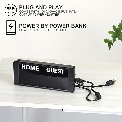 Miniatura 6 de PATIKIL Marcador digital de puntuación Keeper de 1.5 pulgadas, marcador electrónico de mesa portátil con marcador remoto para baloncesto, tenis de