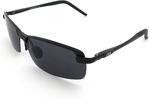 J+S Lentes de sol deportivos ultraligeros sin montura para hombre, polarizados, 100% protección UV