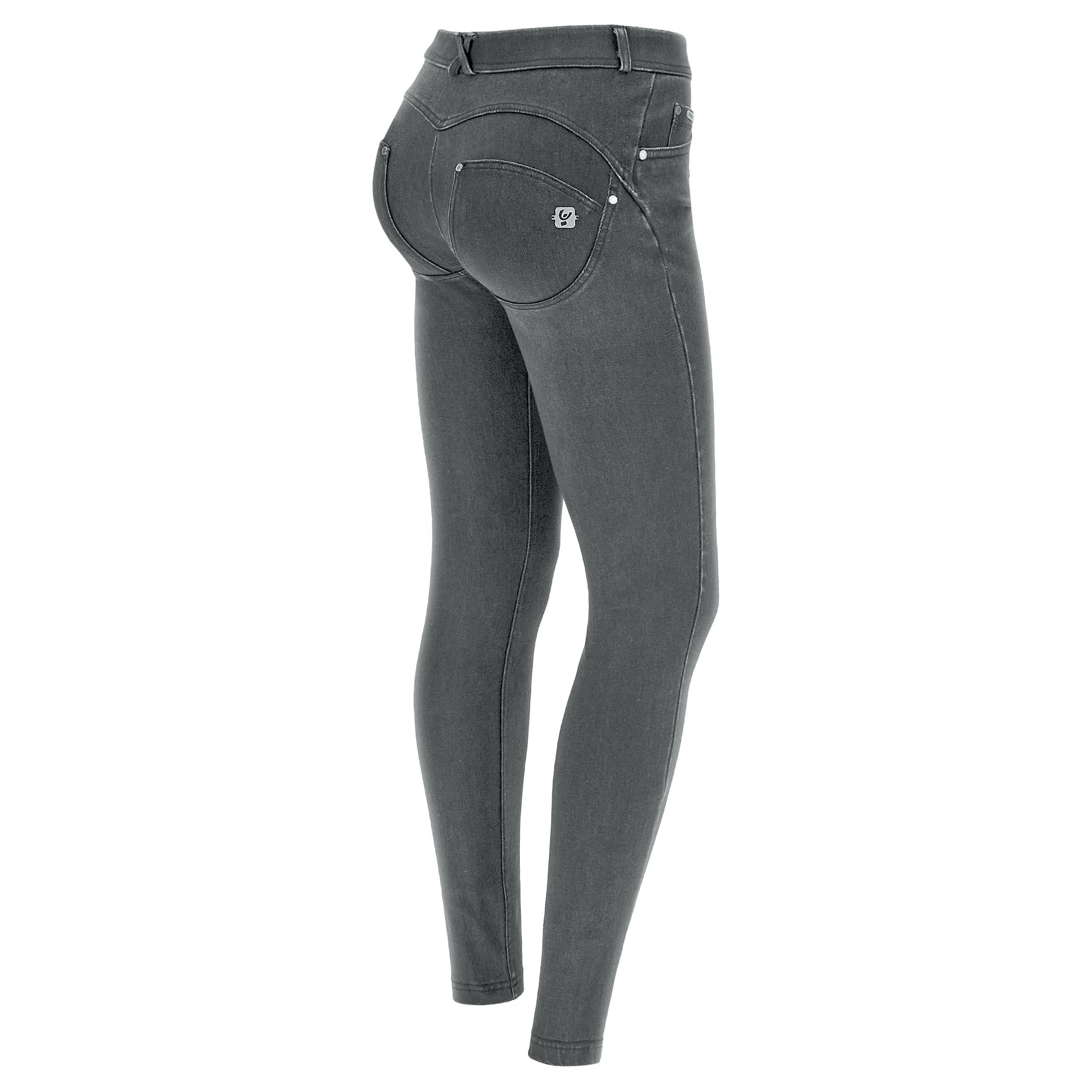 FREDDY - WR.up® High Waisted Superskinny Push Up Jeans in Navetta Denim, 40% Cotton 36% Polyester 11% Viscose 10% Lyocell 3% Elastane, Light Grey-Stitched Black, S