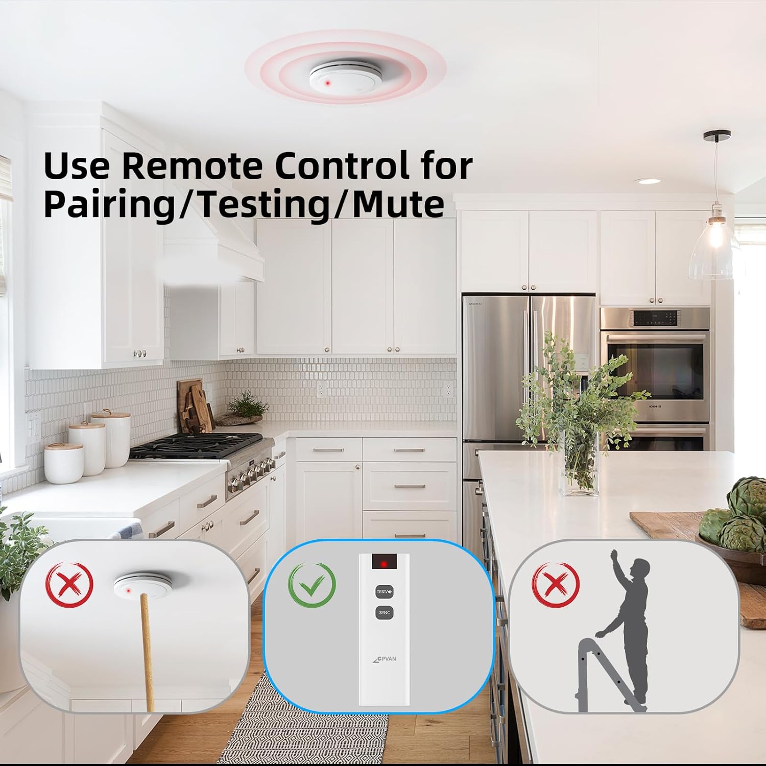 Diagram showing the dimensions of the CPVAN remote control: 110mm length, 36.7mm width, and 14.5mm thickness.