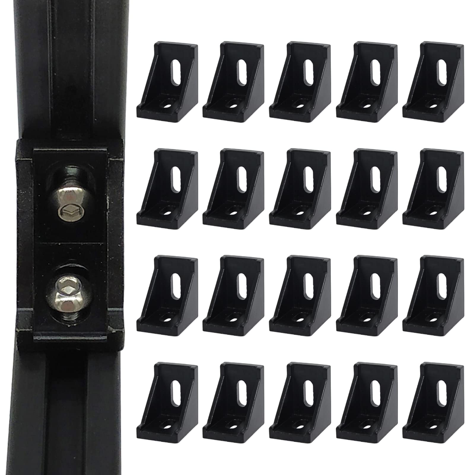 Buy 20Pcs 30x30 30x35 Black Corner Bracket Right Angle 3030 Series 2