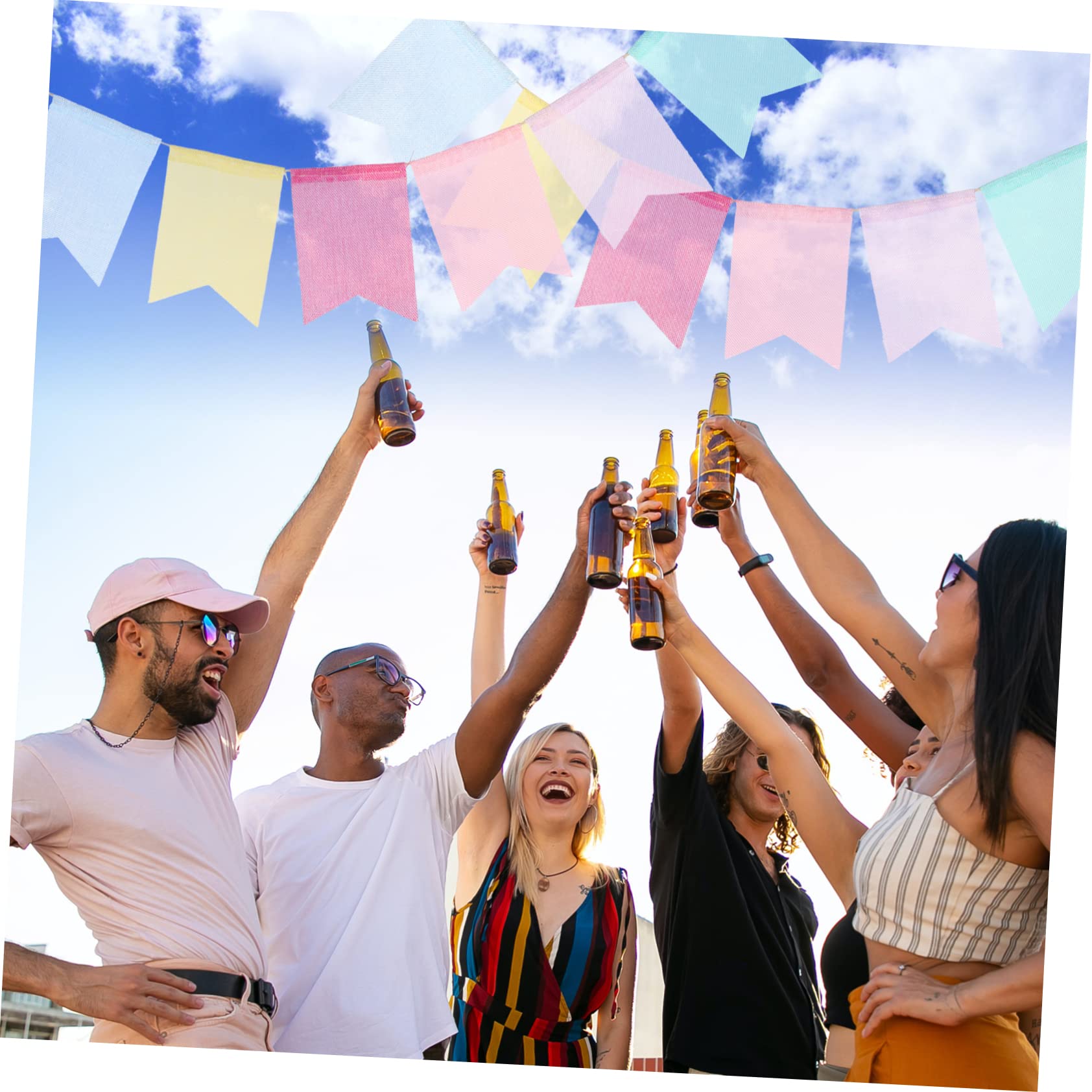 jojofuny 10stücke Hochzeitsbanner Bunte Hängende Wimpelgirlande Für Feierlichkeiten Für Hochzeiten Jubiläen Und Partys Vielseitig Einsetzbar Und Wiederverwendbar