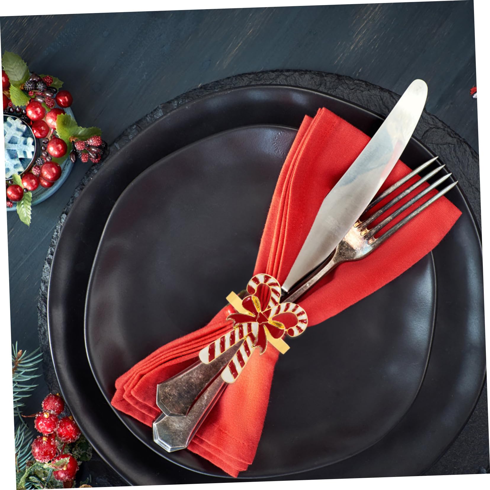 4 Stück Serviettenringe Legierung Weihnachtsserviettenschnallen Festliche Tischdekoration Für Weihnachtsfeiern Schleifenform