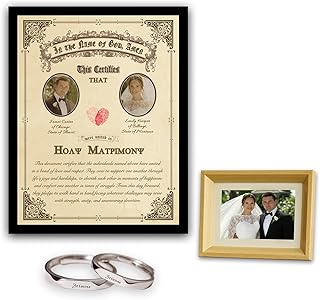 Custom Wedding Certificate Personalized Vintage Marriage Certificate, Perfect Wedding Gift & Keepsake for Newlyweds Ideal Wedding Memory Gift (Set-1)