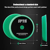 Vista 2 de SPTA Almohadillas de pulido, 5 almohadillas pulidoras orbitales de 6 pulgadas y 5.906 in y 1 almohadilla de pulido de microfibra, almohadilla