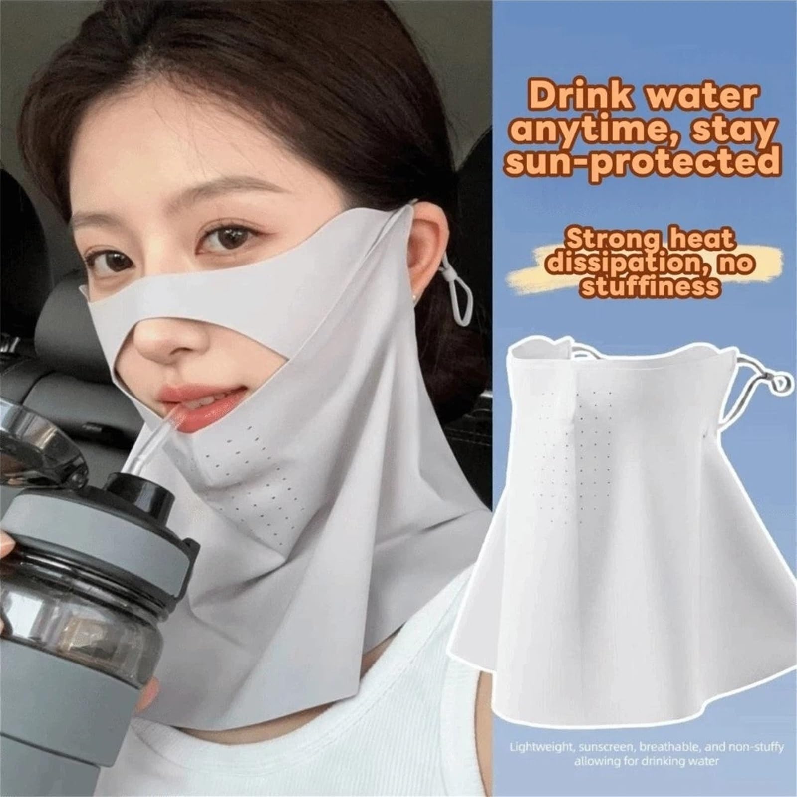 2 protectores faciales finos y transpirables for el cuello Para Excursiones