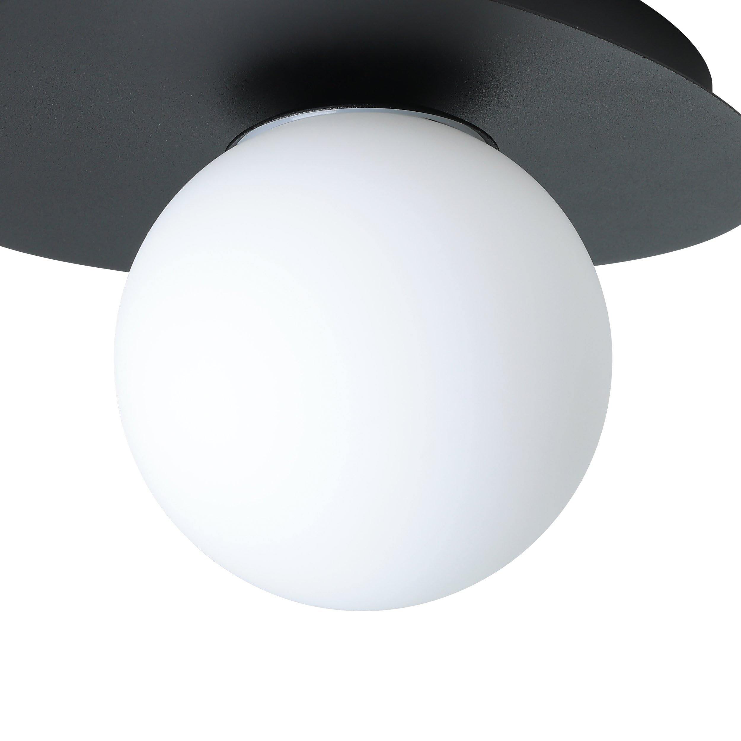Eglo LED lámpara de pared Castrivido, luz para baño, iluminación de pared | en metal negro con esfera de vidrio blanca, incluye bombilla G9 foco cálida, IP44
