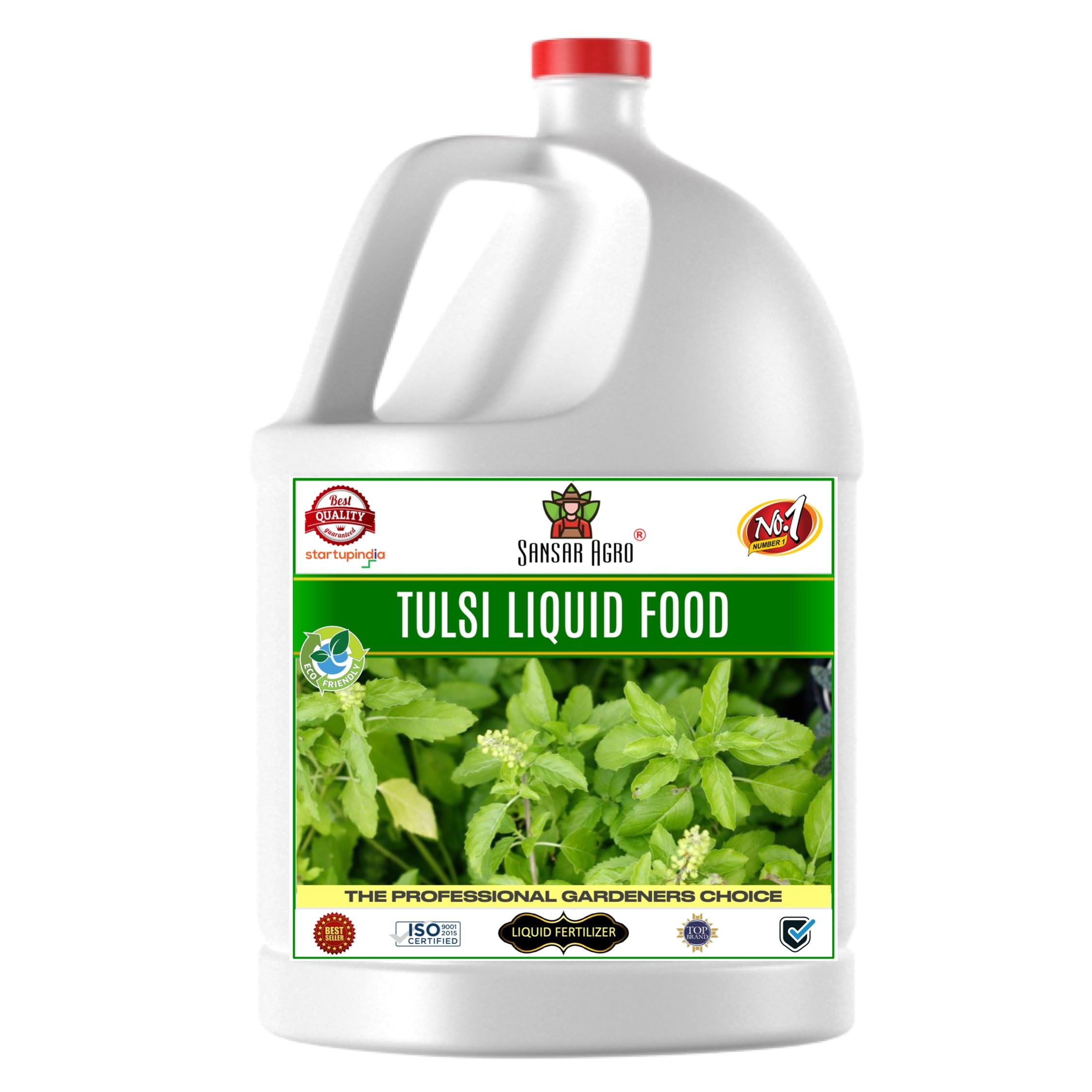 Sansar Agro® Tulsi Food Liquid Fertilizer, Premium Essential Liquid Fertilizer for the Best Growth of Holy Bisil Plants with Growth Nutrients and Charged Micro-organism (500 ml)