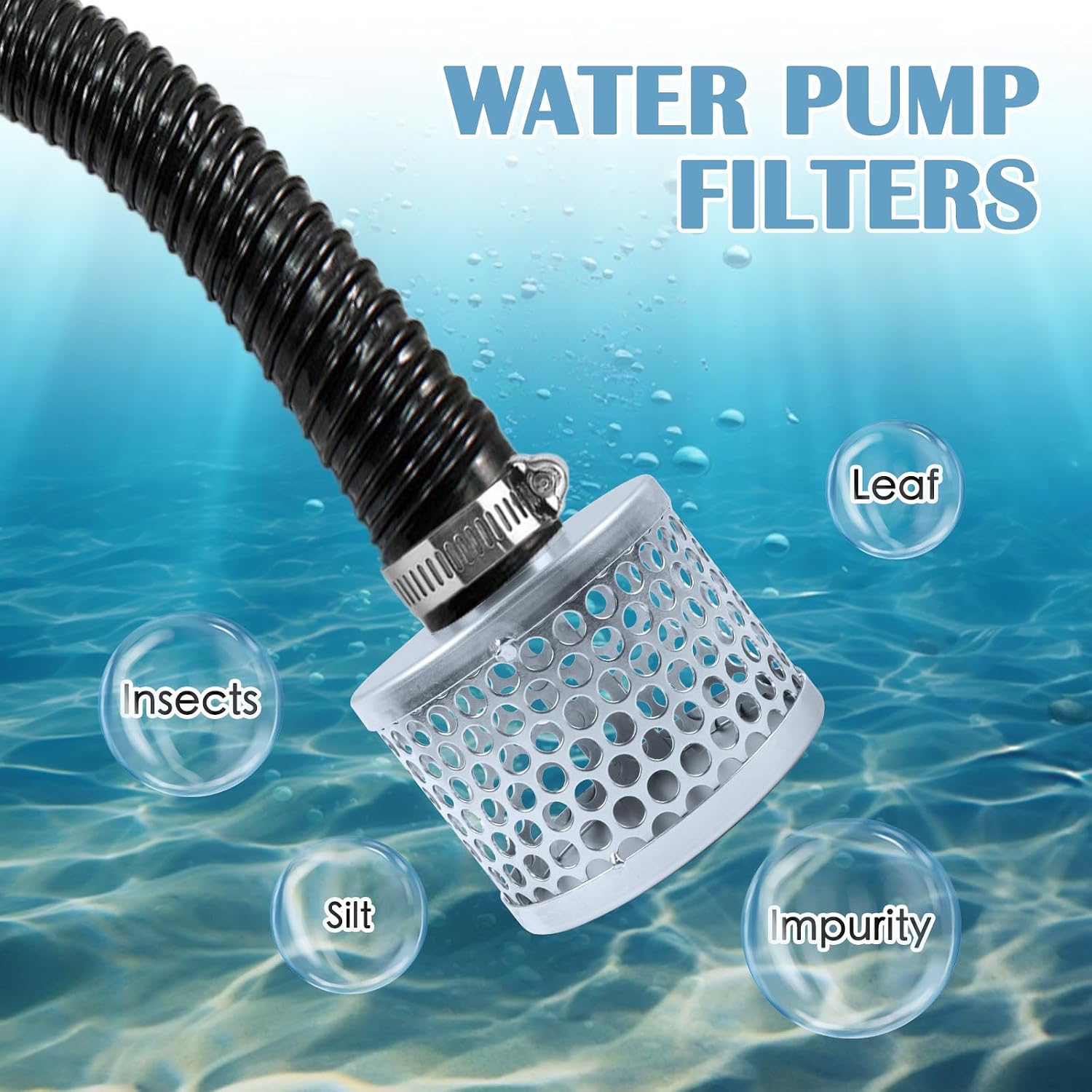 Round Hole Suction Strainer Filter, Hose Water Pump Inlet Strainer, Carbon Plated Steel Basket Water Suction Filter Npt Thread, Remove Reduces Debris,Trash, Solids Entering Pump