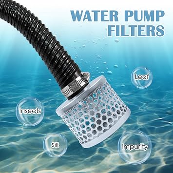 Round Hole Suction Strainer Filter, Hose Water Pump Inlet Strainer, Carbon Plated Steel Basket Water Suction Filter Npt Thread, Remove Reduces Debris,Trash, Solids Entering Pump