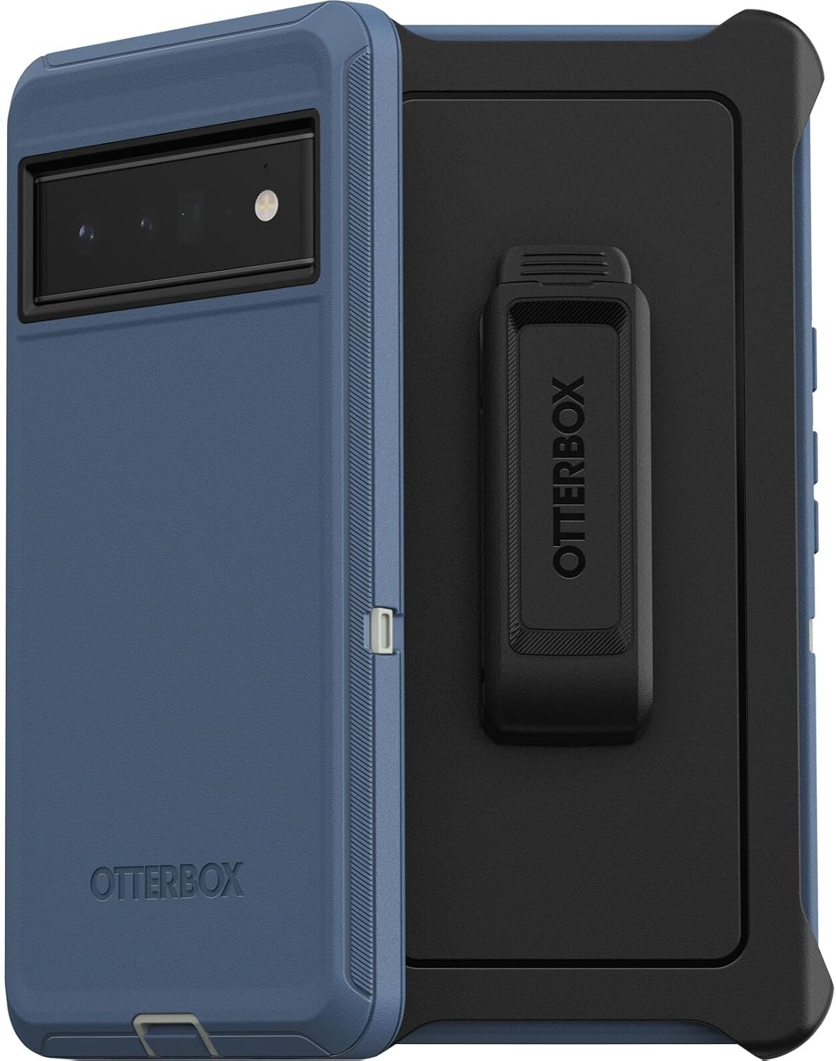 OtterBox Pixel 6 Pro Defender Series Case - Fort Blue, Rugged & Durable, with Port Protection, Includes Holster Clip Kickstand