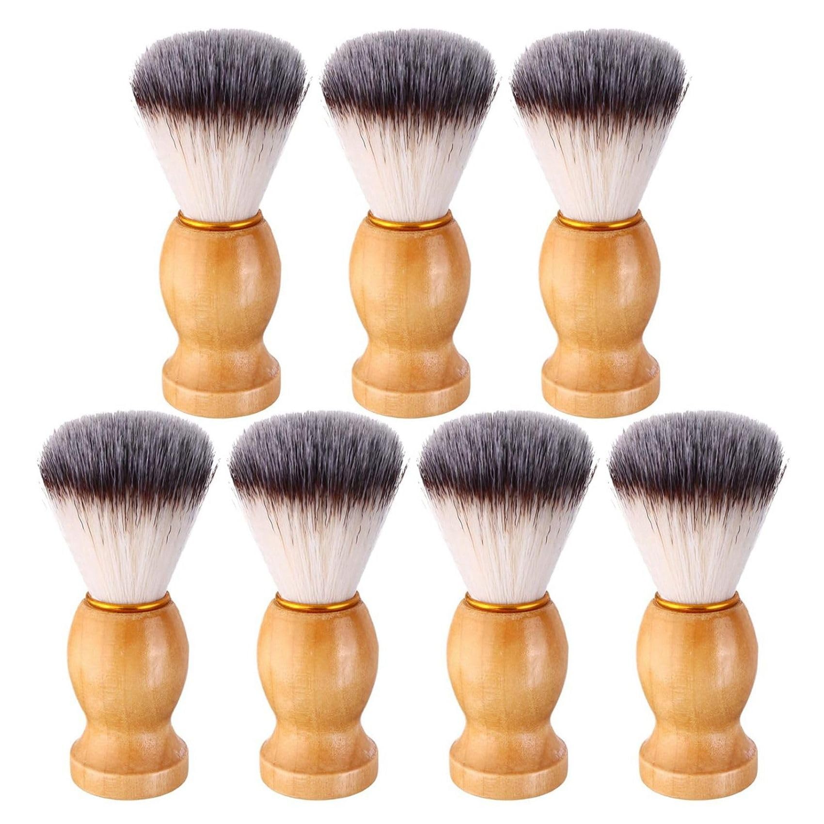 21 Pezzi Pennello da Barba da Uomo con Manico nel Legno, Strumenti da Salone Pennello da Barba Realizzato un Mano con Manico nel Legno Pennelli da Barba Pennello per Capelli