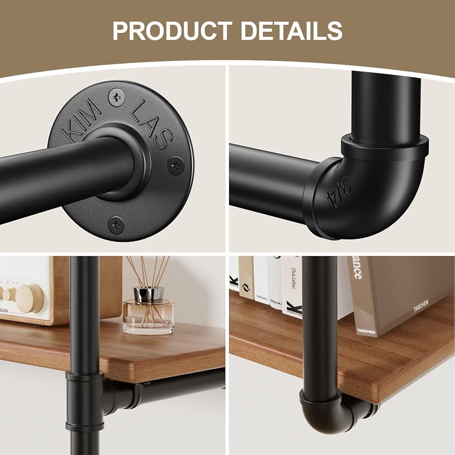 Amazon.com: giffgiss Industrial Iron Pipe Shelving Wall
