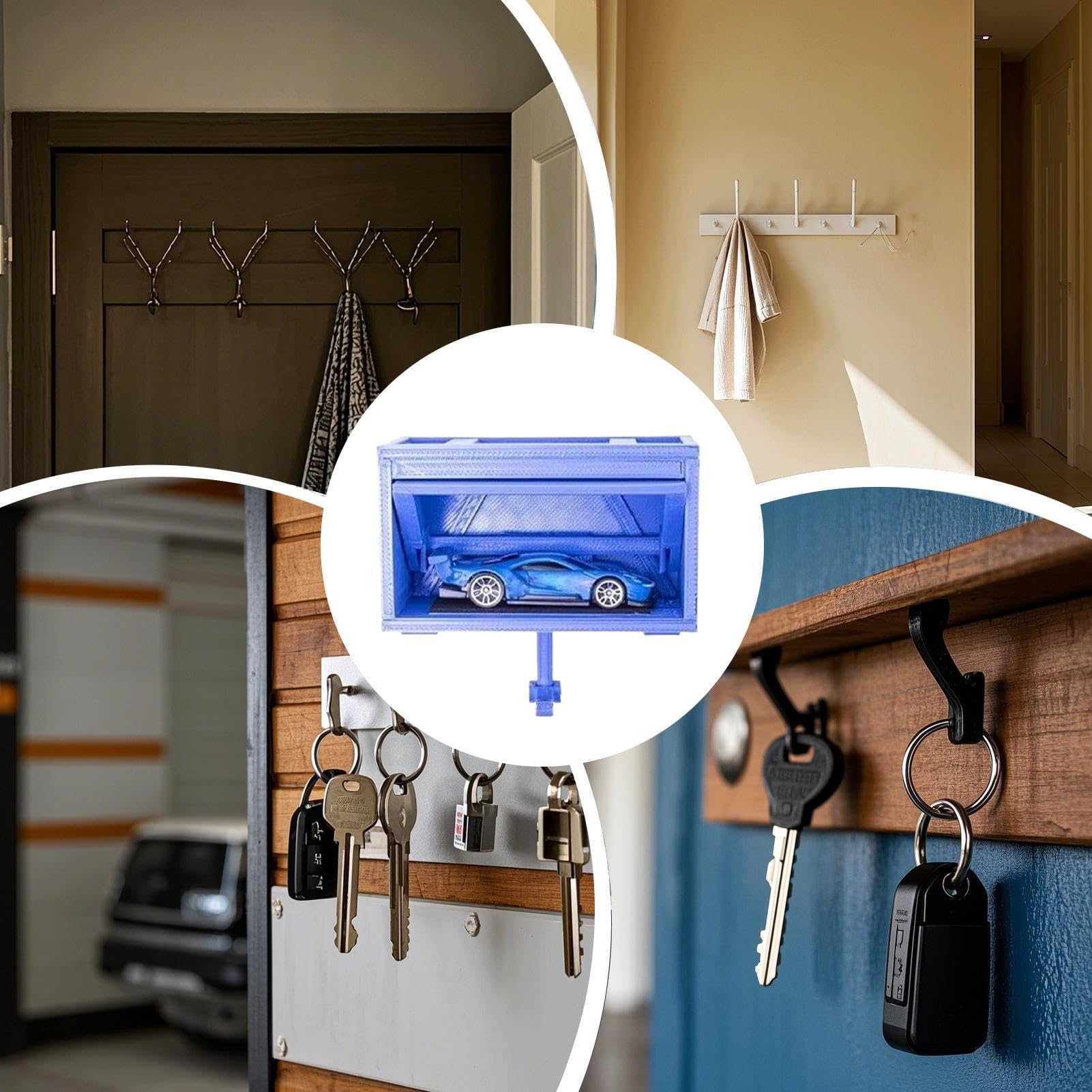 Porte-clés De Garage De Voiture, Porte-clés Mural Avec Porte Ouverte, Organiseur De Clés Amusant Imprimé En 3D, Support Mural Portable Avec Porte Ouverte, Installation Facile Pour Entrée