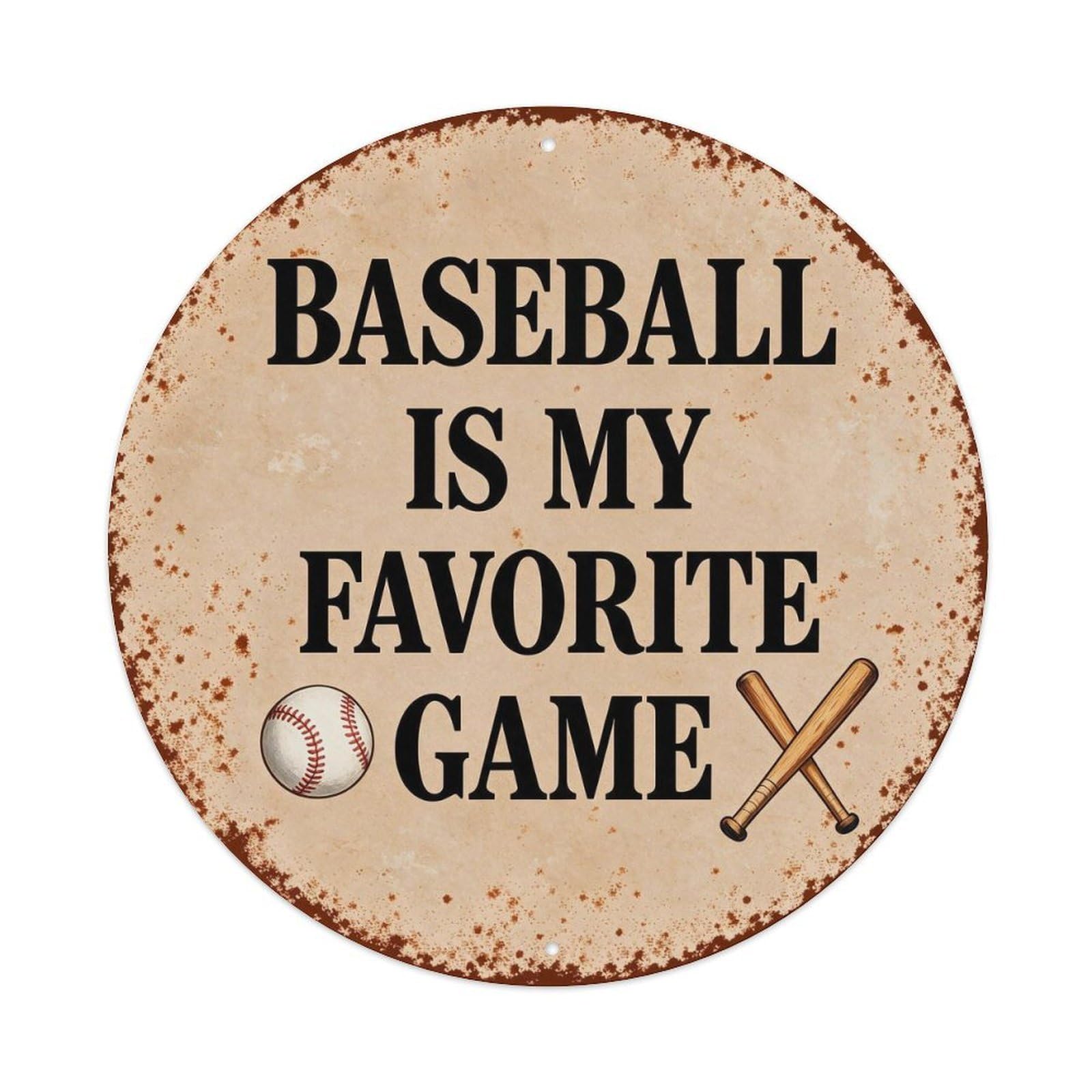 Baseball Is My Favorite Game Metal Tin Sign Plaque