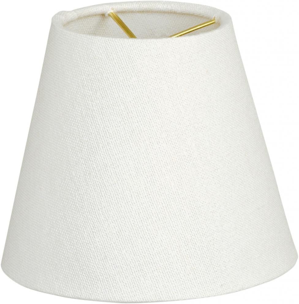 Royal Designs Round Clip On Organza Chandelier Lamp Shade, Gray, 3" x 5" x 4.5",Linen White (CS-920-5LNW)