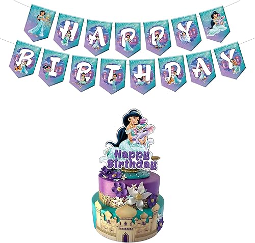 Cartel de princesa de feliz cumpleaños para decoración de tartas con temática de niña linda decoración para fiestas de cumpleaños