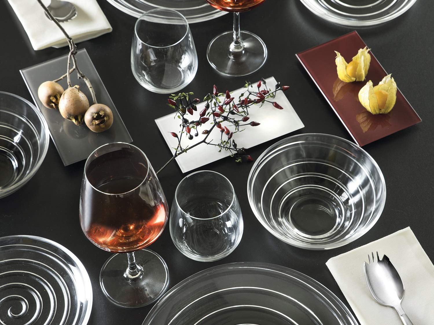 Barski Glas – Schüssel – für Suppe – Dessert – Pasta – Suppenteller – Design-Set von 4 – 20,8 cm Durchmesser – hergestellt in Europa