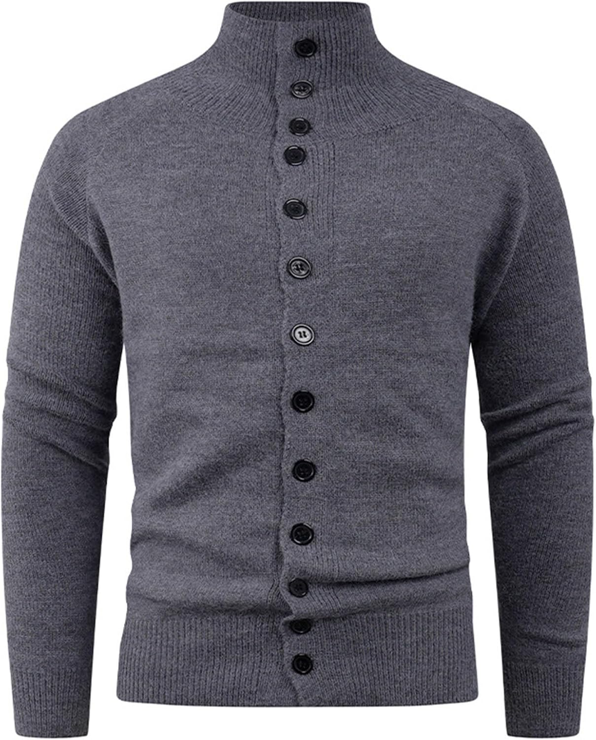 Men's Cardigan Sweaters Stand Collar Long Sleeve Cable Knit Button Down Sweater Fall Winter Soft Going Out Clothes