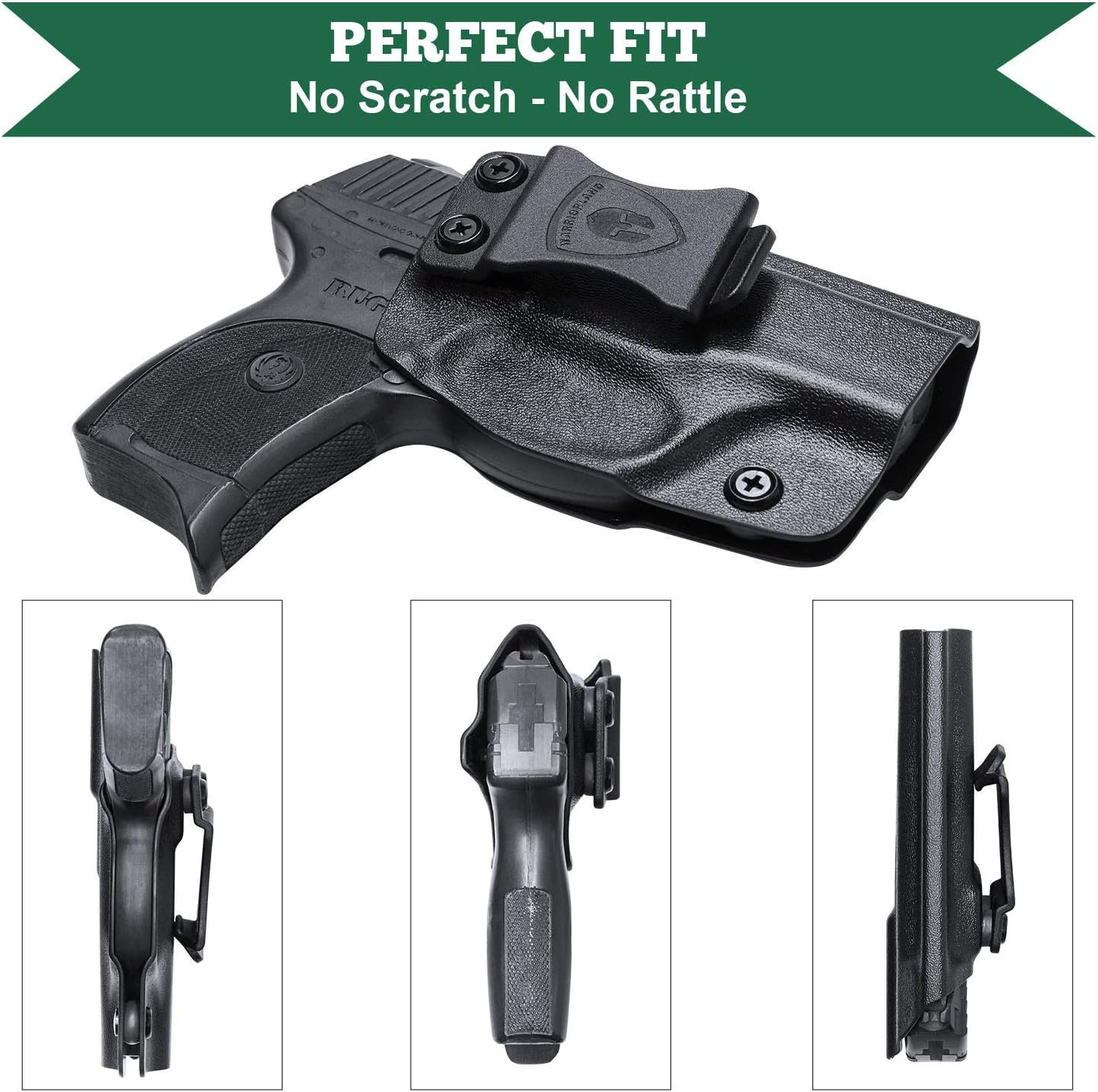 WARRIORLAND IWB Kydex Holster, Compatible with Ruger EC9S / LC9 / LC9S / LC380 - Inside Waistband Conceal Carry | Adj. Cant & Retention, Right-/Left-Hand & Optic Cut Optional