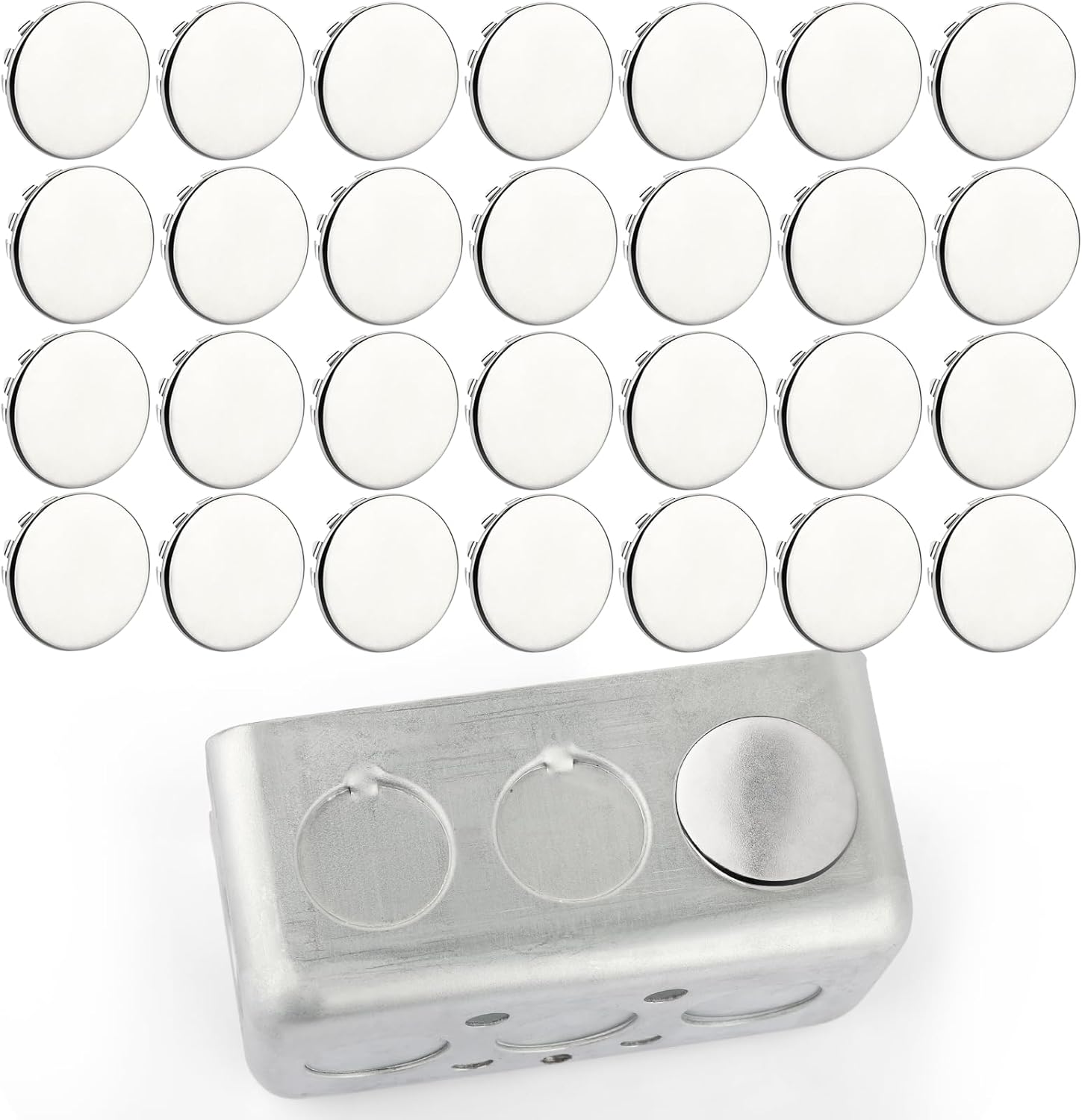 20PCS Seal Electrical Box Knockout, Removable Round Steel