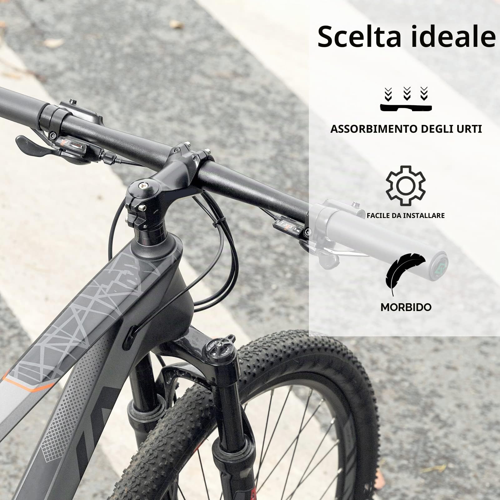 ROCKBROS Manopole MTB in Spugna, Impugnatura per Manubrio di Bici BMX Bicicletta, Diametri Universali 2.22cm, con Tappi, Ultraleggere Antiscivole, Accessori Bici