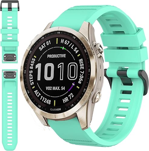 Miimall Correa de silicona compatible con Garmin Fenix 7S, correa de reloj deportivo suave para mujeres y hombres, correa de repuesto flexible para