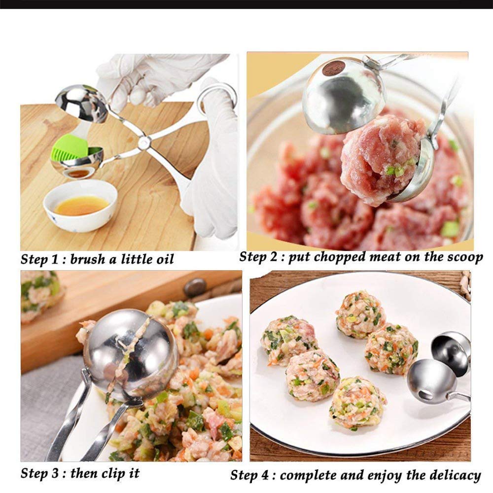 AIFUDA 3 pièces Acier Inoxydable Boulettes de Viande, Antiadhésif Cuillère à boulette Fabricant de Balle Pinces à Glace pour Cake Pop, Cuillère à crème glacée, Fruit, Pâte à Biscuits, Melon AIFUDA 3 pièces Acier Inoxydable Boulettes de Viande, Antiadhésif Cuillère à boulette Fabricant de Balle Pinces à Glace pour Cake Pop, Cuillère à crème glacée, Fruit, Pâte à Biscuits, Melon