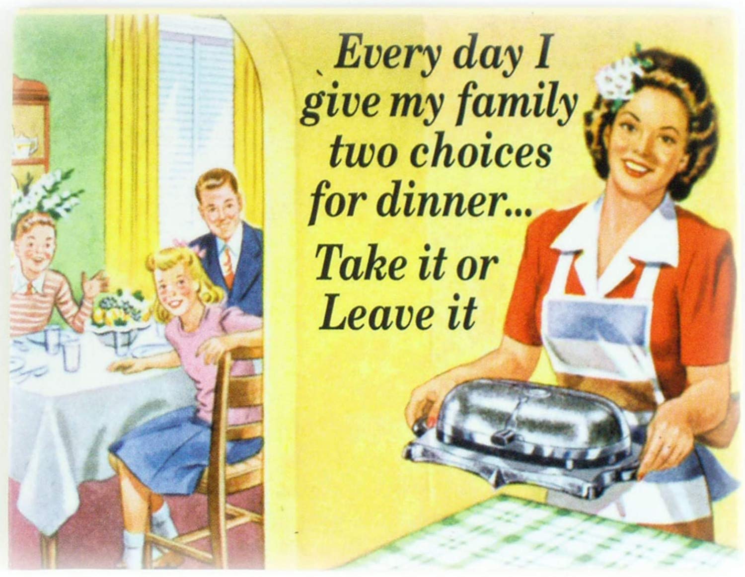 Lewistons-Of-London Dinner Choices Take It Leave It Fun Quote Mum Vintage Retro Man Cave Bar Pub Shed Novelty Gift Tin Wall Décor Metal Sign