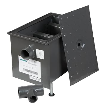 Wentworth 8 Pound Commercial Grease Traps for Restaurant Under Sink Kitchen, 4 GPM Carbon Steel Grease Interceptor Traps for Home Canteen Kitchen Wastewater Factory, WP-GT-4