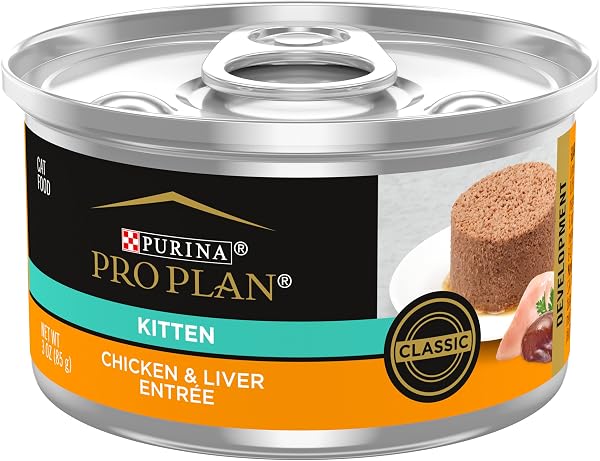 Purina Pro Plan Pate, High Protein Wet Kitten Food, Development Chicken & Liver Entree - (Pack of 24) 3 oz. Pull-Top Can