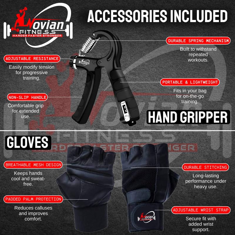 Image of Home Gym Set 40KG, Rubber Weight Plates, Dumbbell Rods & Barbell Rods, Curl & Straight Barbell Rods, Hand Grips, Jump Rope, Gym Gloves - Full Body Workout Fitness Kit for Men & Women
