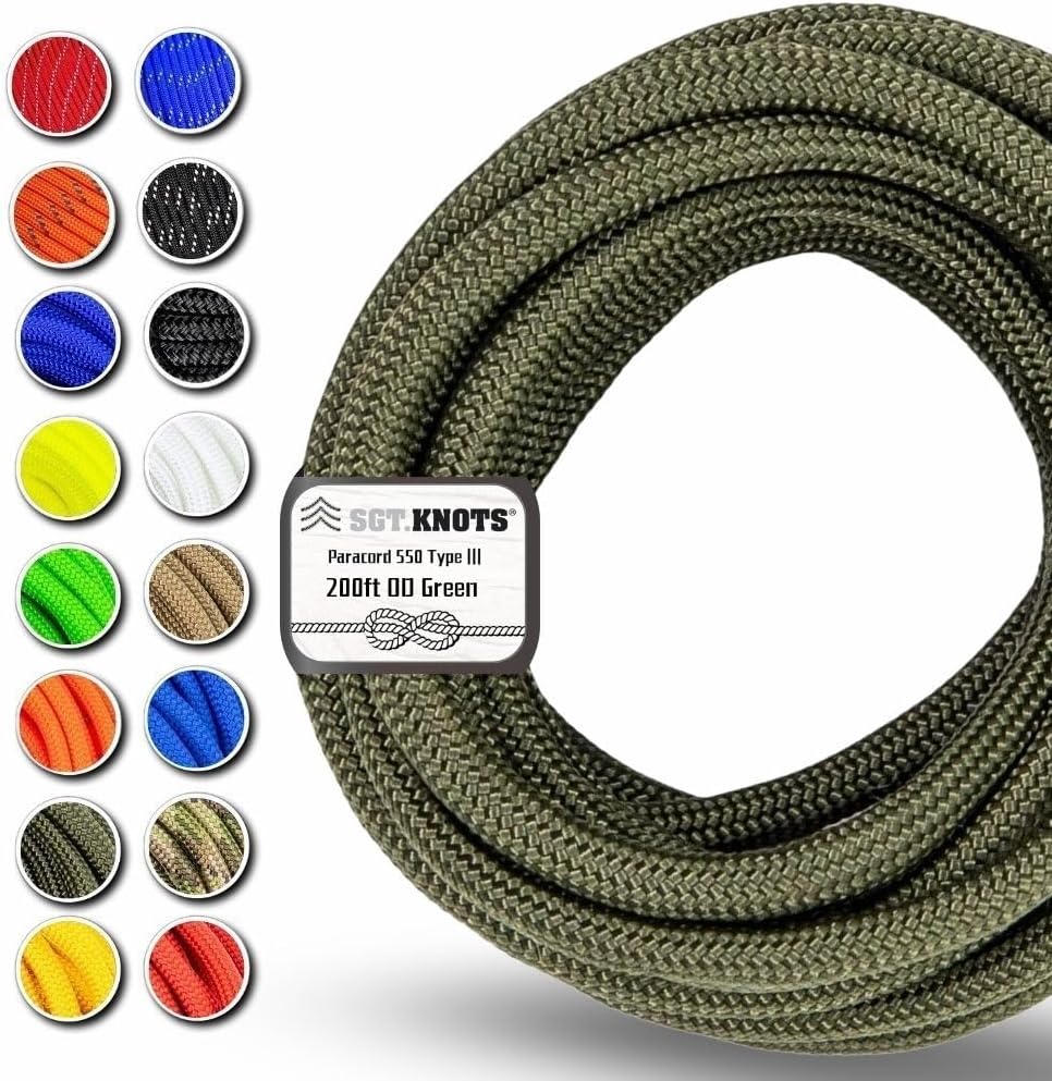 Type III 550 Paracord Rope – Durable for Camping, Hiking & Crafts