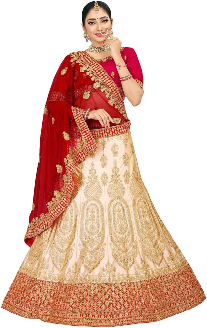 Indian Women Designer Partywear Ethnic Traditional Cream Lehenga Choli.ICW2798-4