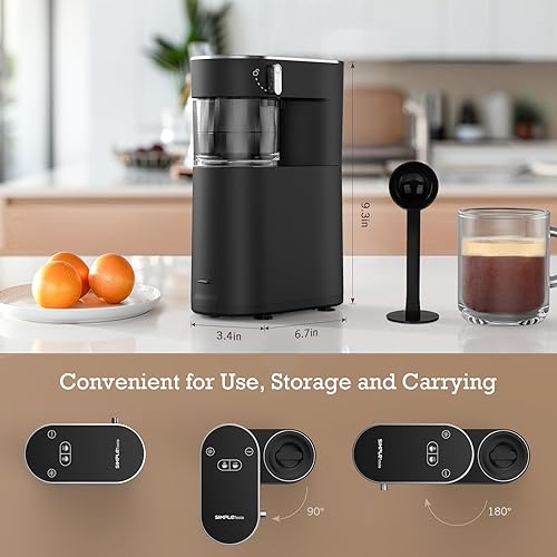 Miniatura 7 de SIMPLETASTE Máquina de café espresso de 20 bares, cafetera multifunción portátil con infusión fría y caliente, opciones de alimentación dual, tanque