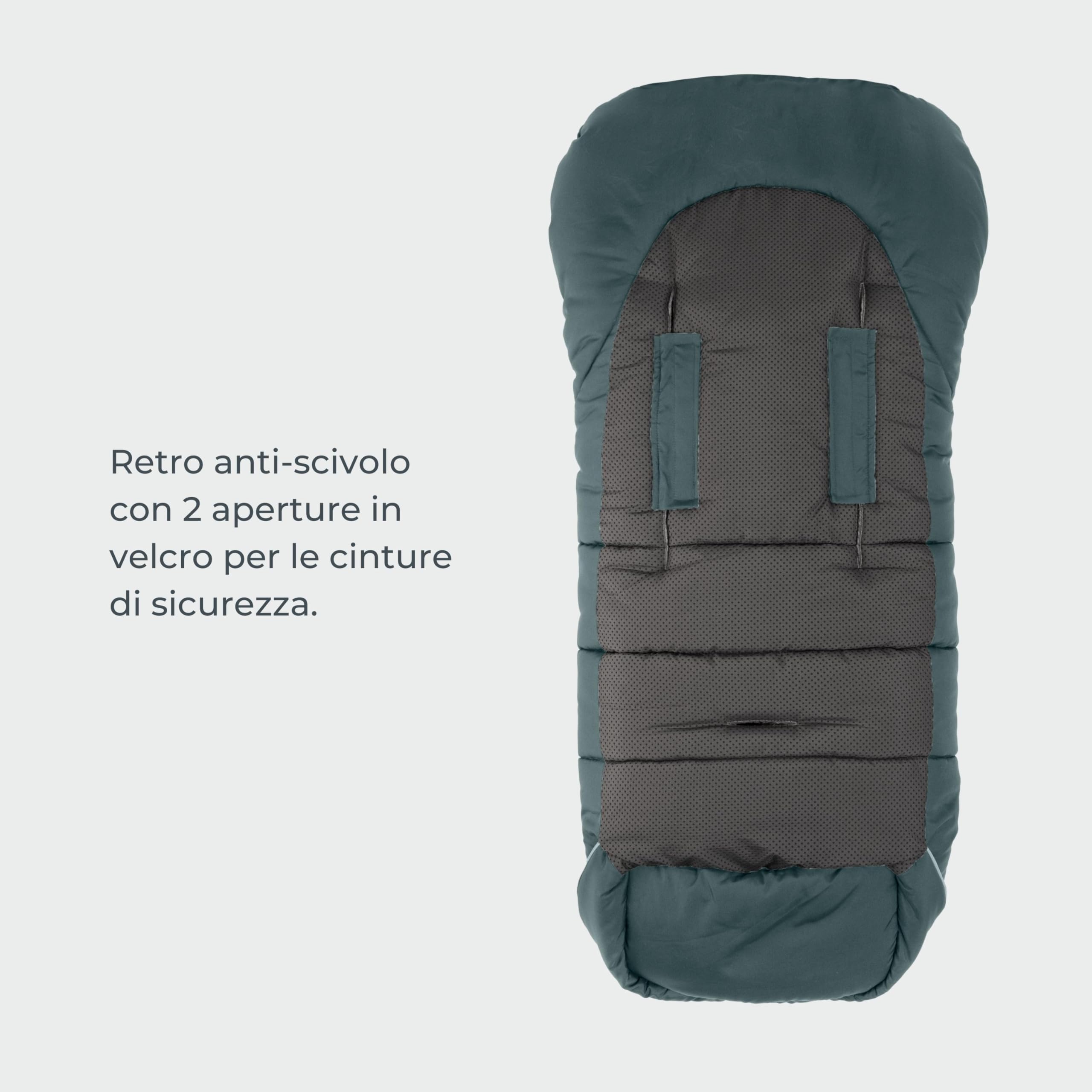 Nuvita 9605 Junior Cuccioli | Sacco Universale per Passeggino con Animaletti | Perfetto per Bambini da 6 a 36 Mesi (100 cm) | Resistente al Freddo fino a -13°C | Verde Moovo