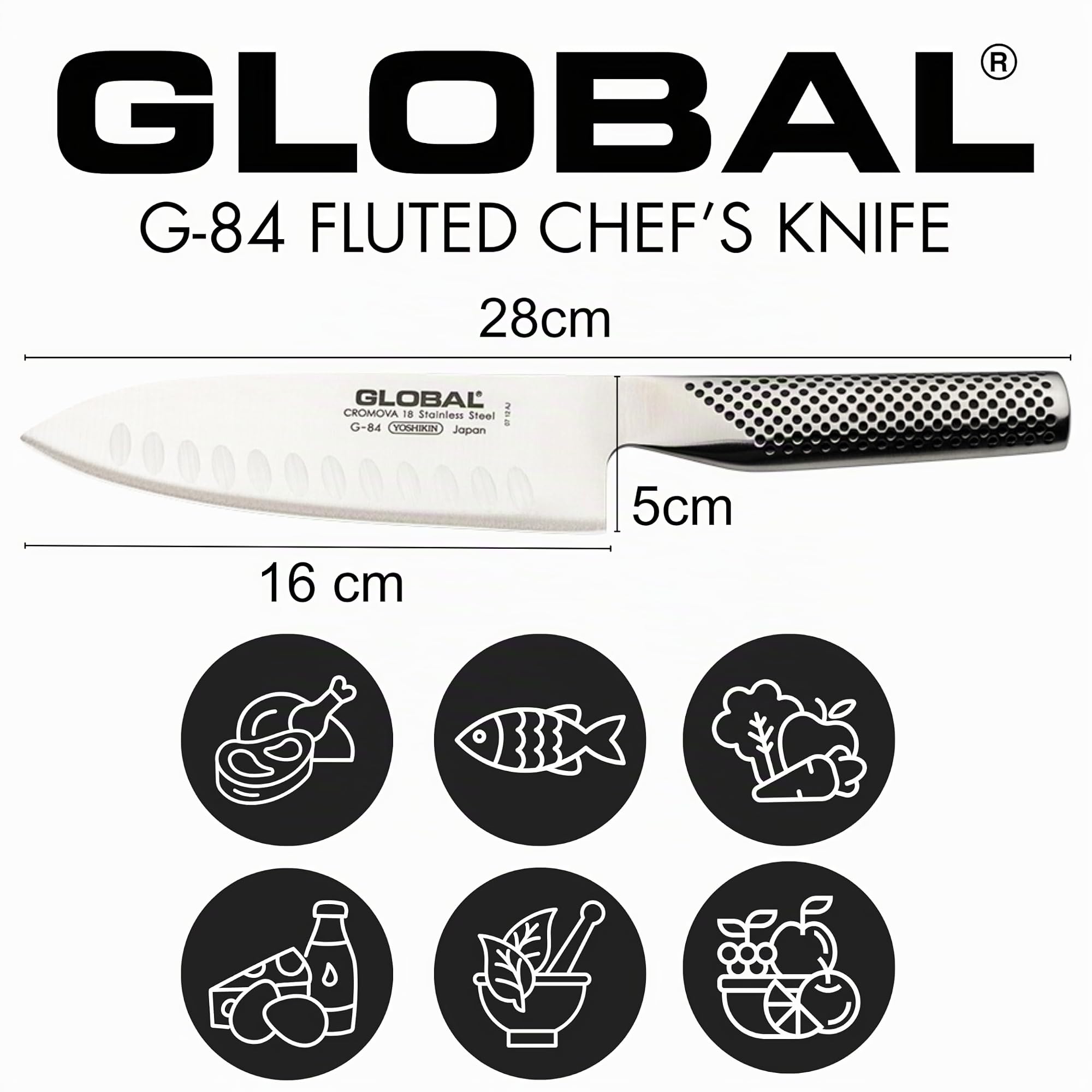 G-84 Coltello Santoku Alveolato lama 16 cm