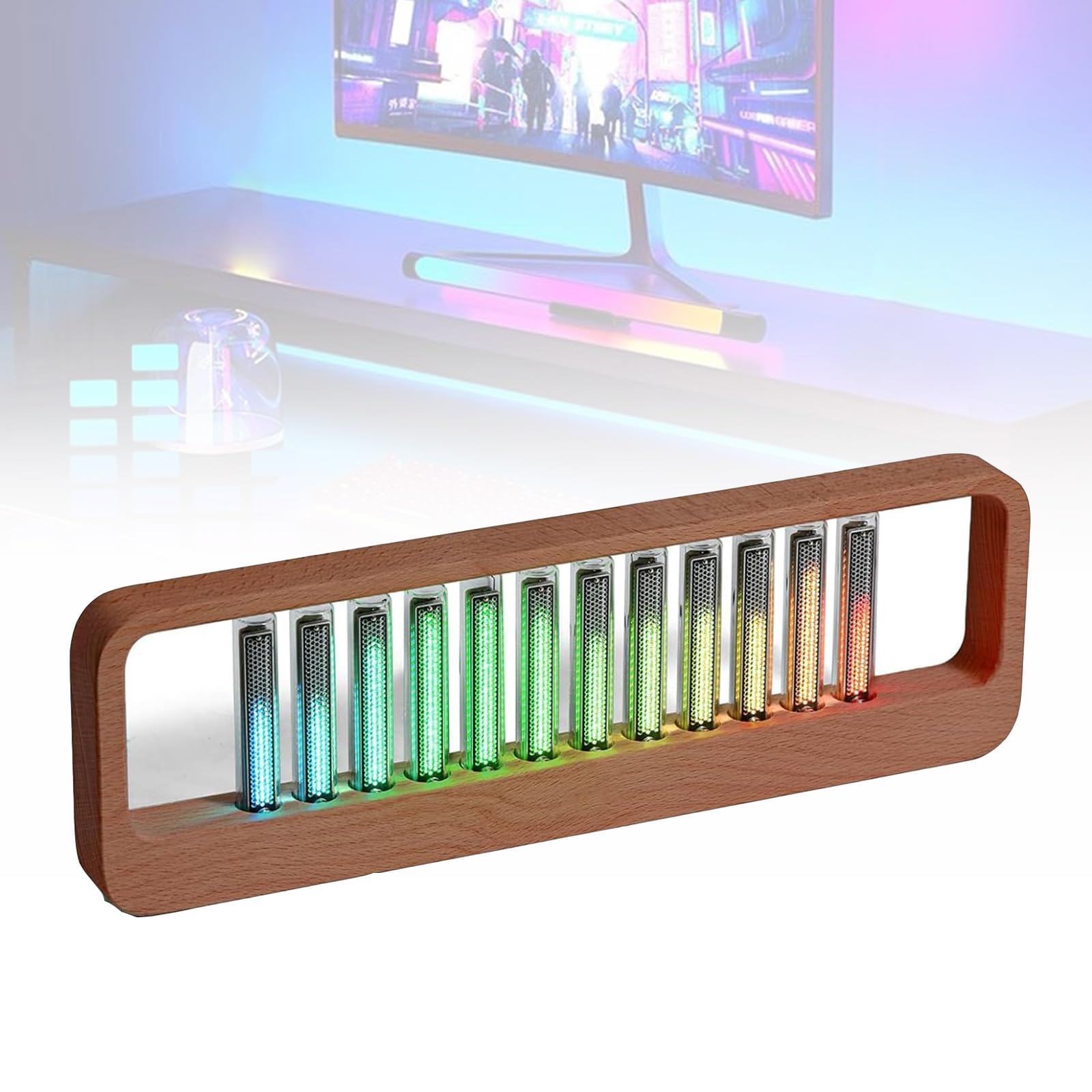 Aktywowana dźwiękiem lampa spektrum z wyświetlaczem Nixie Tube, 7 trybów, dekoracja biurka zasilana przez USB, do wizualizacji muzyki