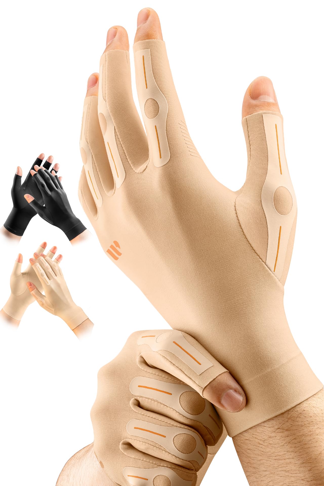 Targeted Compression Arthritis Gloves for Women Men Fingerless