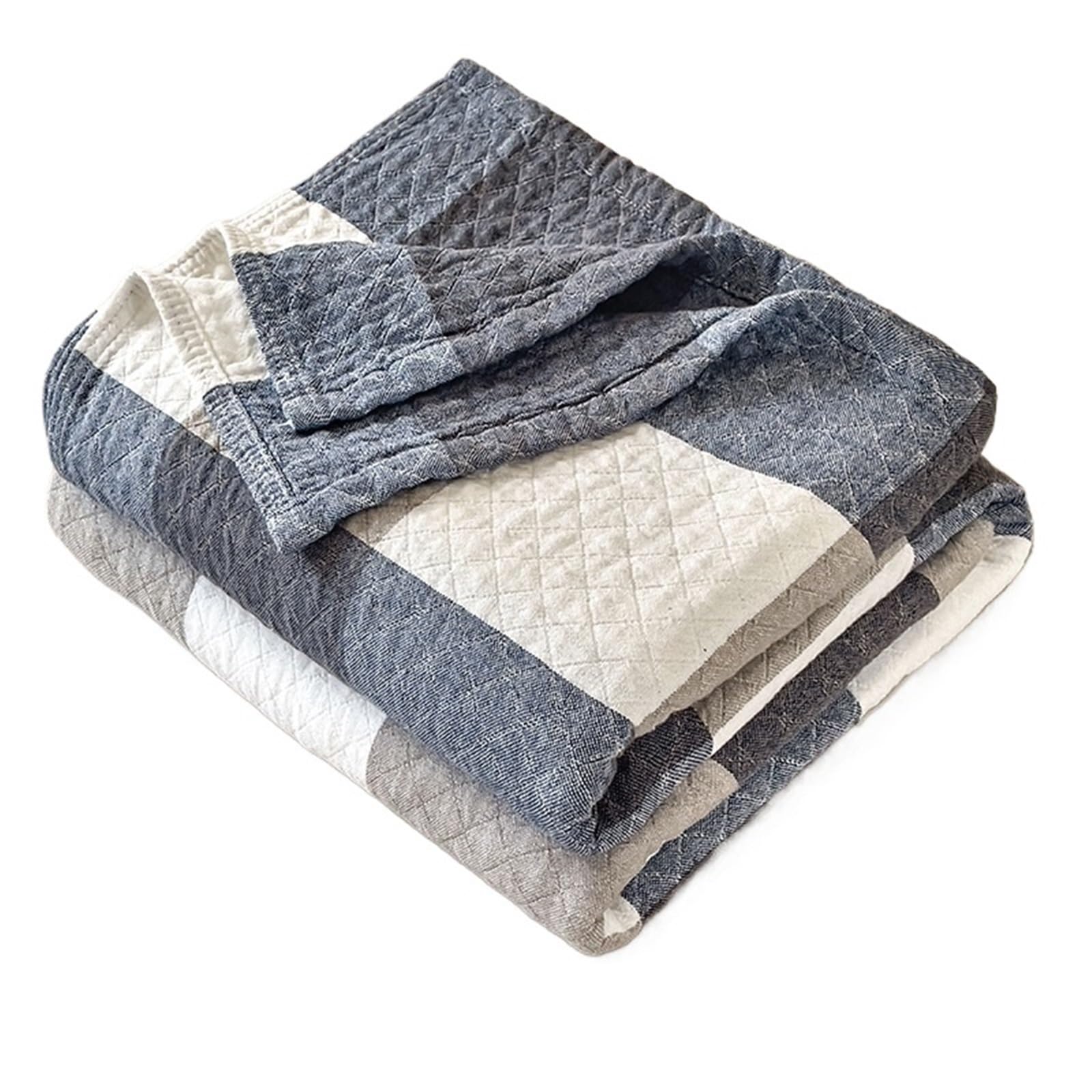 FIgpmwld Washed Cotton Muslin 3-Layer Gauze Blanket Multicolor Multiple Sizes(Color 3,150x200cm)