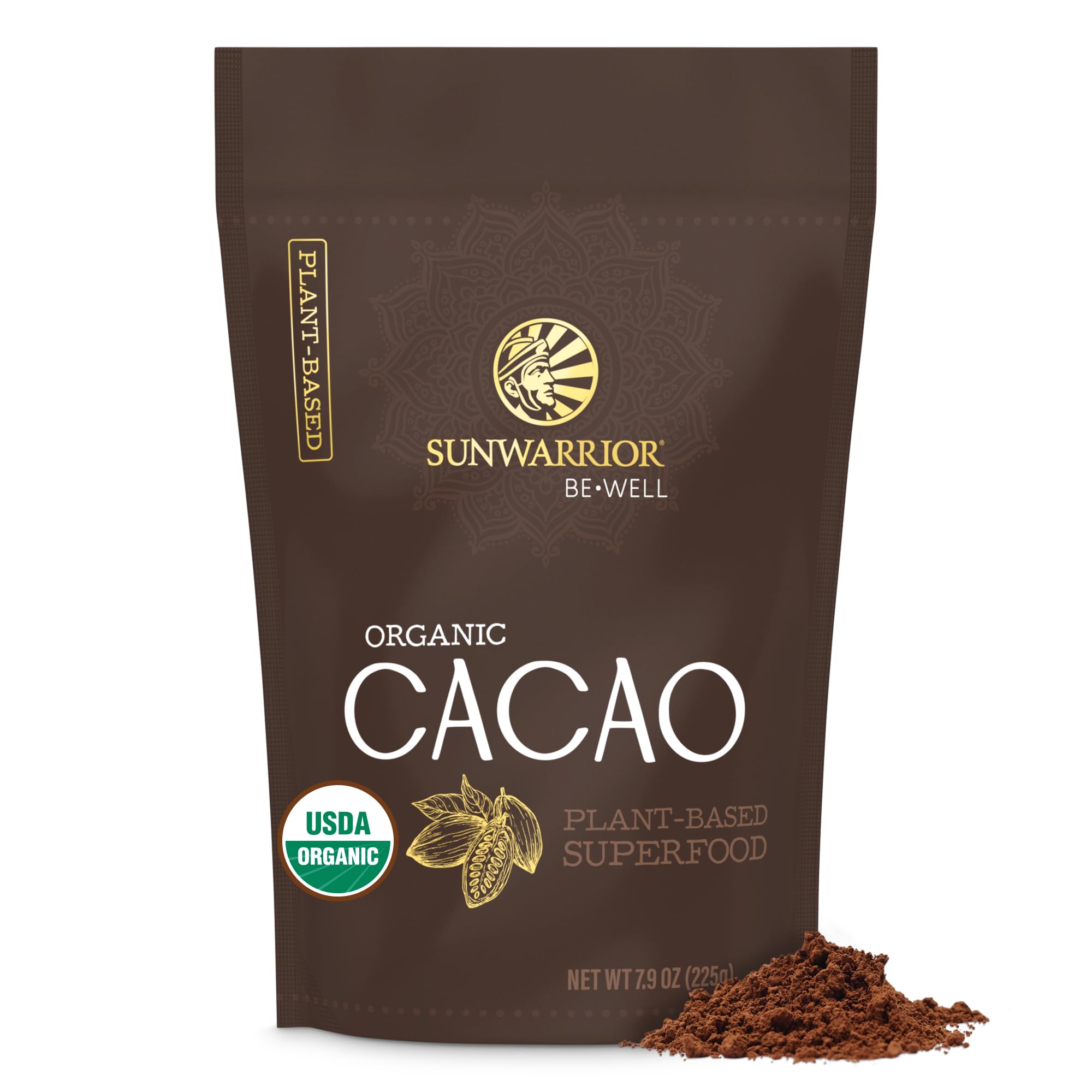 Pure Cacao Powder Organic Unsweetened & Raw | Premium USDA Organic Cacao Powder for Baking Smoothies and Hot Chocolate | Non-Alkalized No Added Sugar Non-GMO Gluten Free Vegan & Kosher (225g)