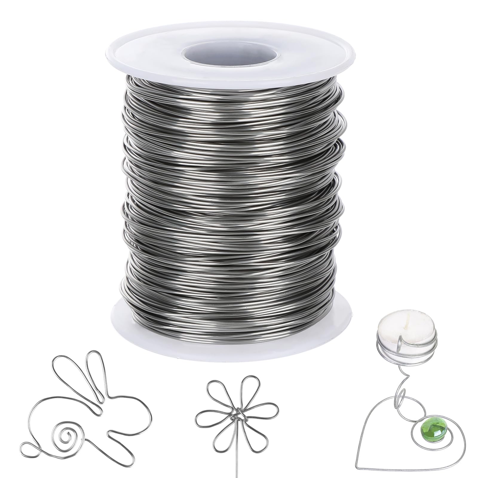 1 Roll 304 Stainless Steel Wire, 100m x 0.8mm Craft Wire, Bendable Modelling Wires with Spool, Silver Jewellery Wires for Jewellery Making for Bonsai, Modelling