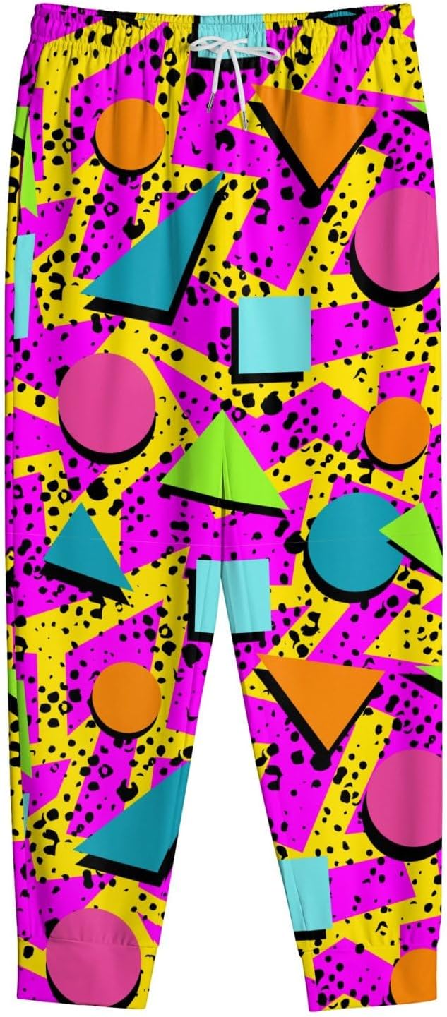 Mens Sweatpants 80s 90s Retro Joggers Sports Funny Workout Party Gym Pants with Pockets - Image 5