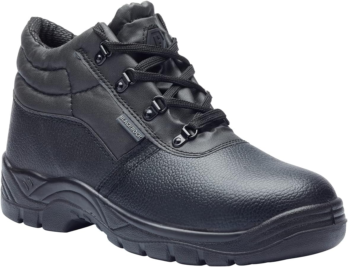 Blackrock Chukka Work Boots, Safety Boots, Safety Shoes, Steel Toe Cap, Mens Womens Ladies, Work Shoes, Black, Gardening, Lightweight, Leather, Wide Fit, Non Slip, On Site - Size 8