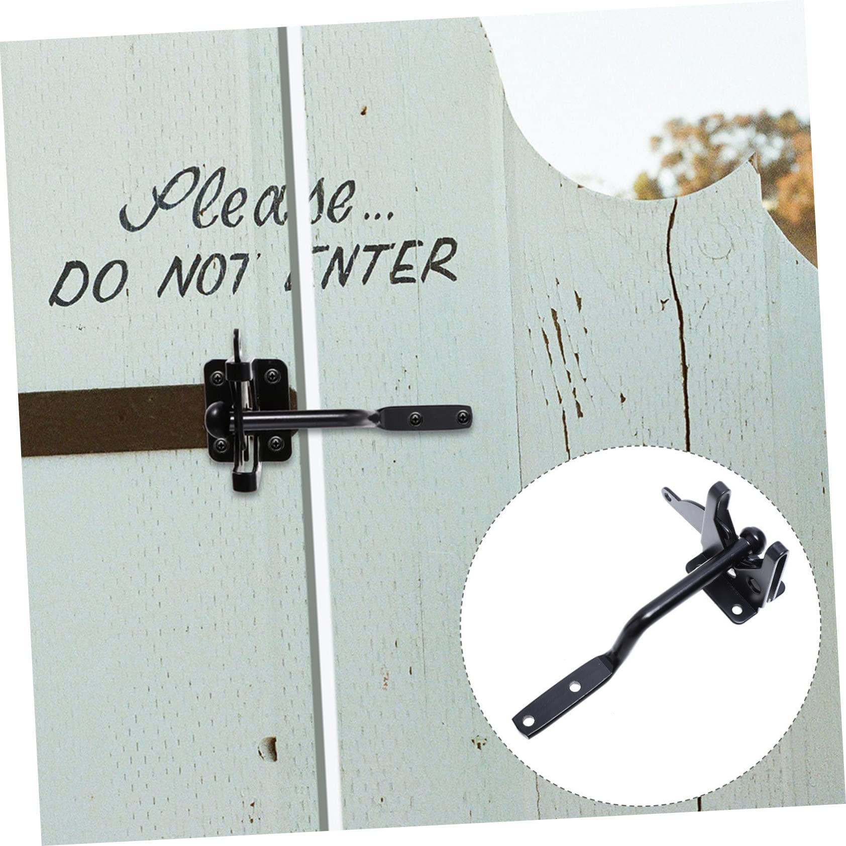 jojofuny 4pièces Verrou De Portail Acier Loquet De Serrage Automatique Pour Clôture Bois Installation Facile Et Pratique
