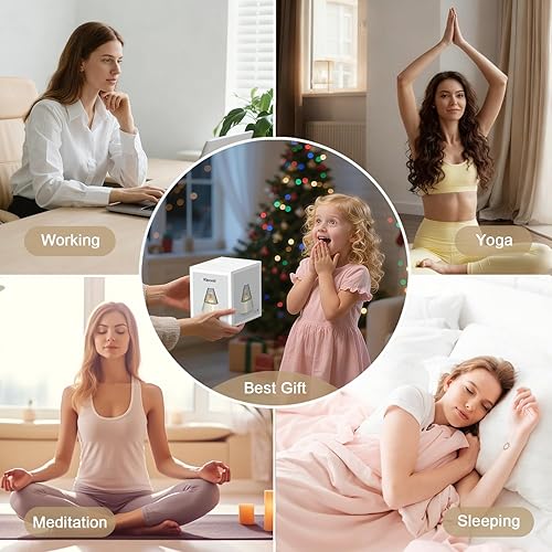 Miniatura 8 de Kipcush Chupetes de sonido para dormir para bebé, regalo de Navidad, máquina de ruido blanco para guardería, 3 niveles de brillo, 31 niveles de