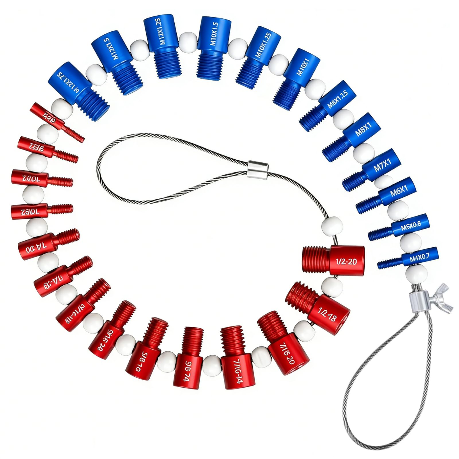 Jauge de Filetage d'Écrou et Boulon (Pouces/Métrique) | 26 Jauges Mâle/Femelle, 14 Tailles Pouces/12 Métriques, Nut & Bolt Thread Checker pour Écrous, Boulons et Vis
